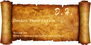 Deucs Henrietta névjegykártya