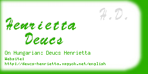 henrietta deucs business card